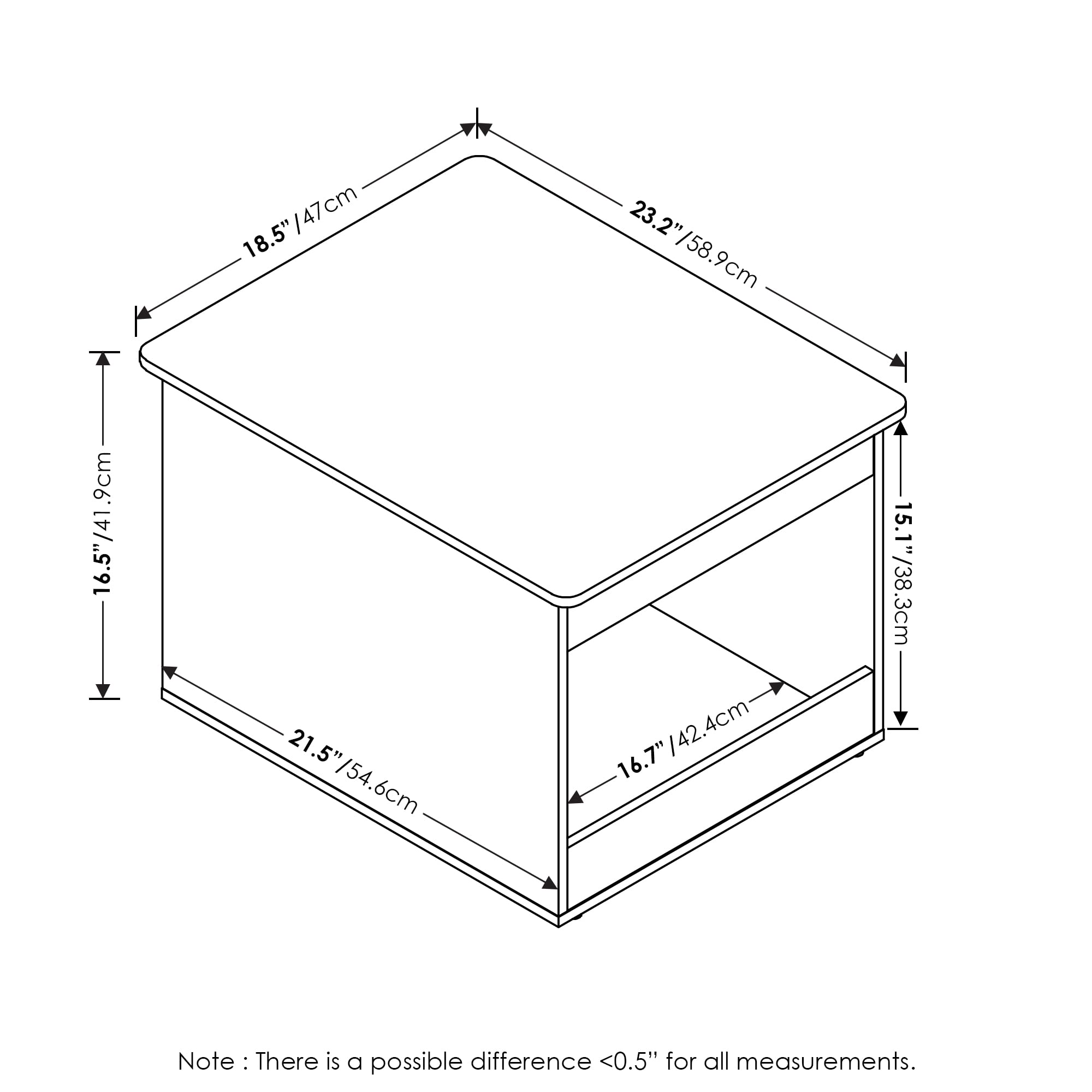 Furinno Peli Top Opening Litter Box Enclosure, Columbia Walnut