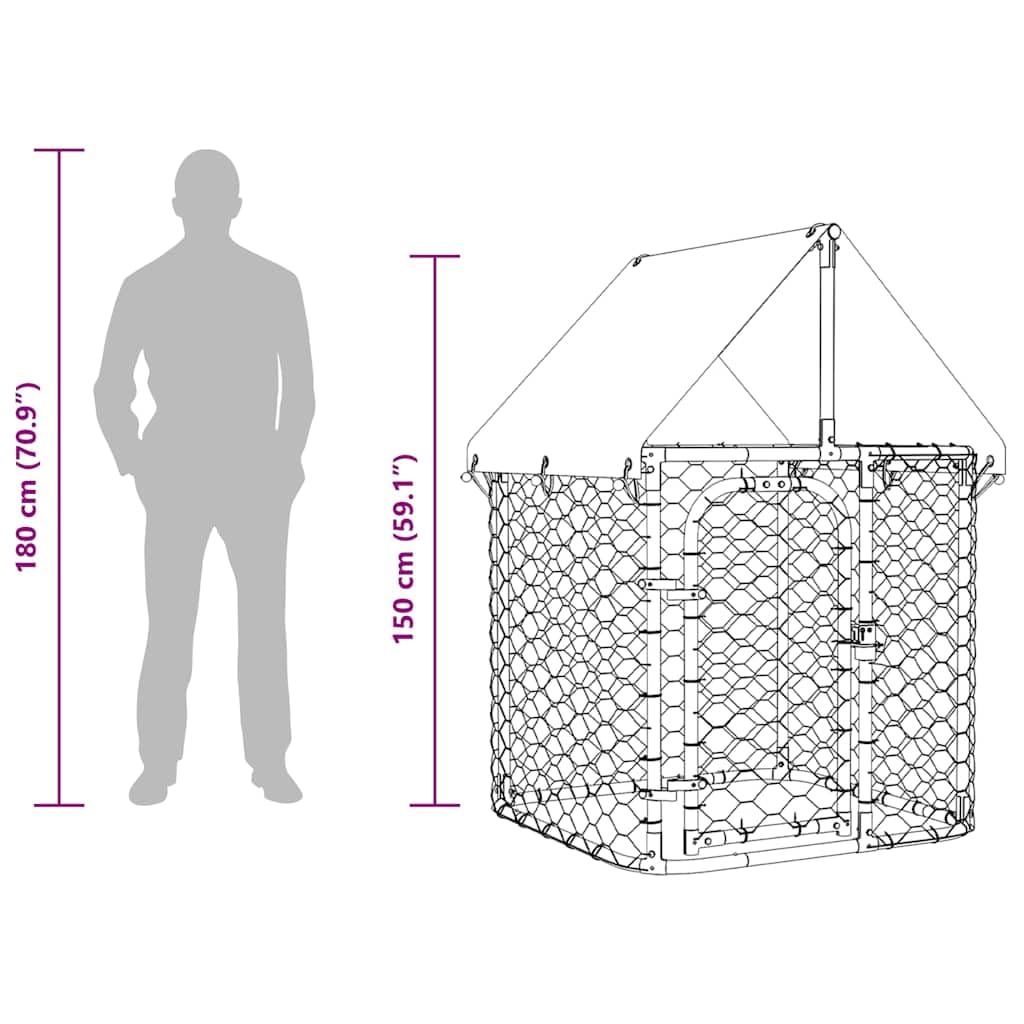 Outdoor Dog Kennel with Roof 39.4x39.4x59.1