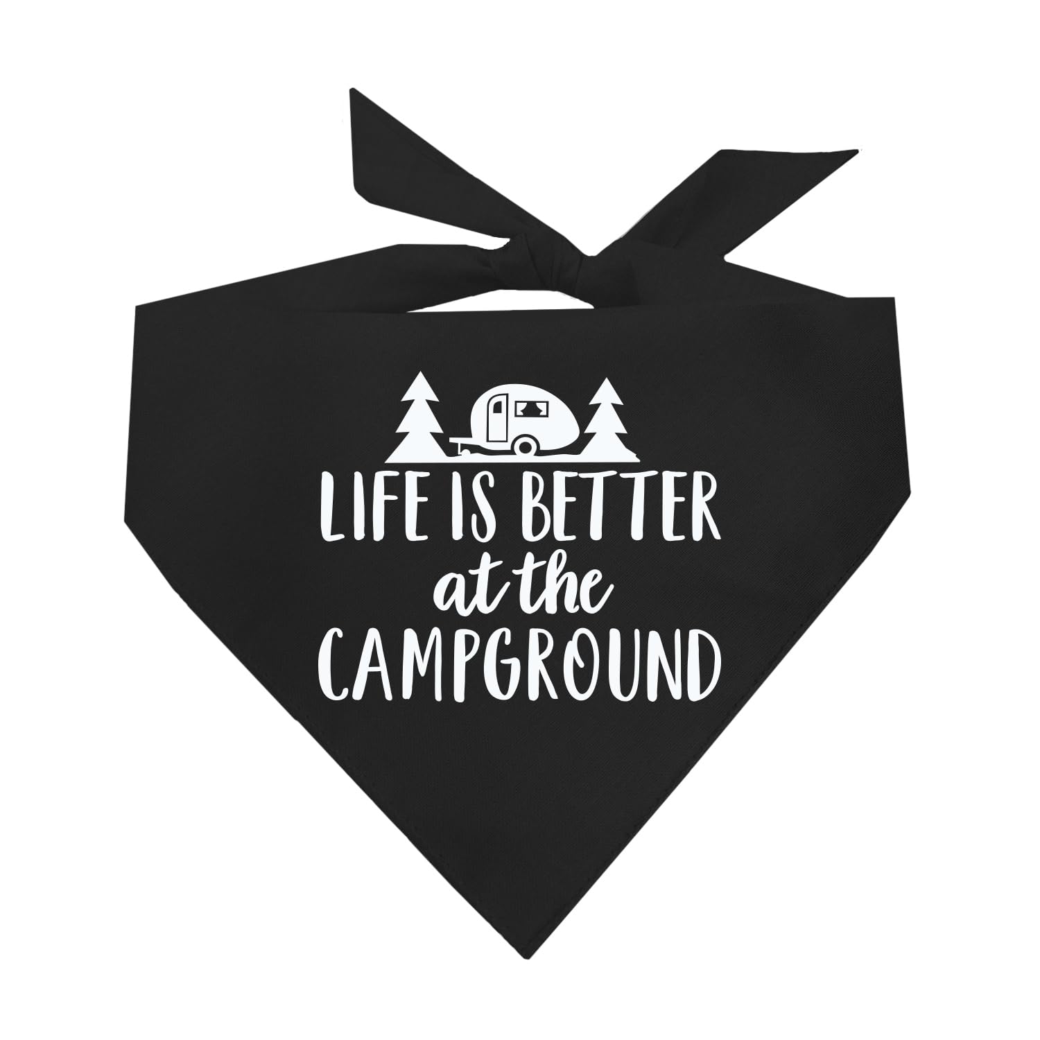 Life Is Better At The Campground Dog Bandana (Black, Xs 564)