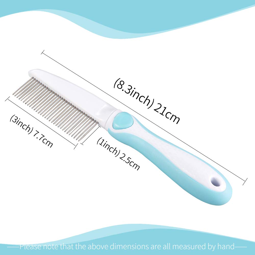 Professional Stainless Steel Grooming Comb For Dogs & Cats - Detangler For Long/Curly Hair, Removes Tough Mats, Knots & Tangles