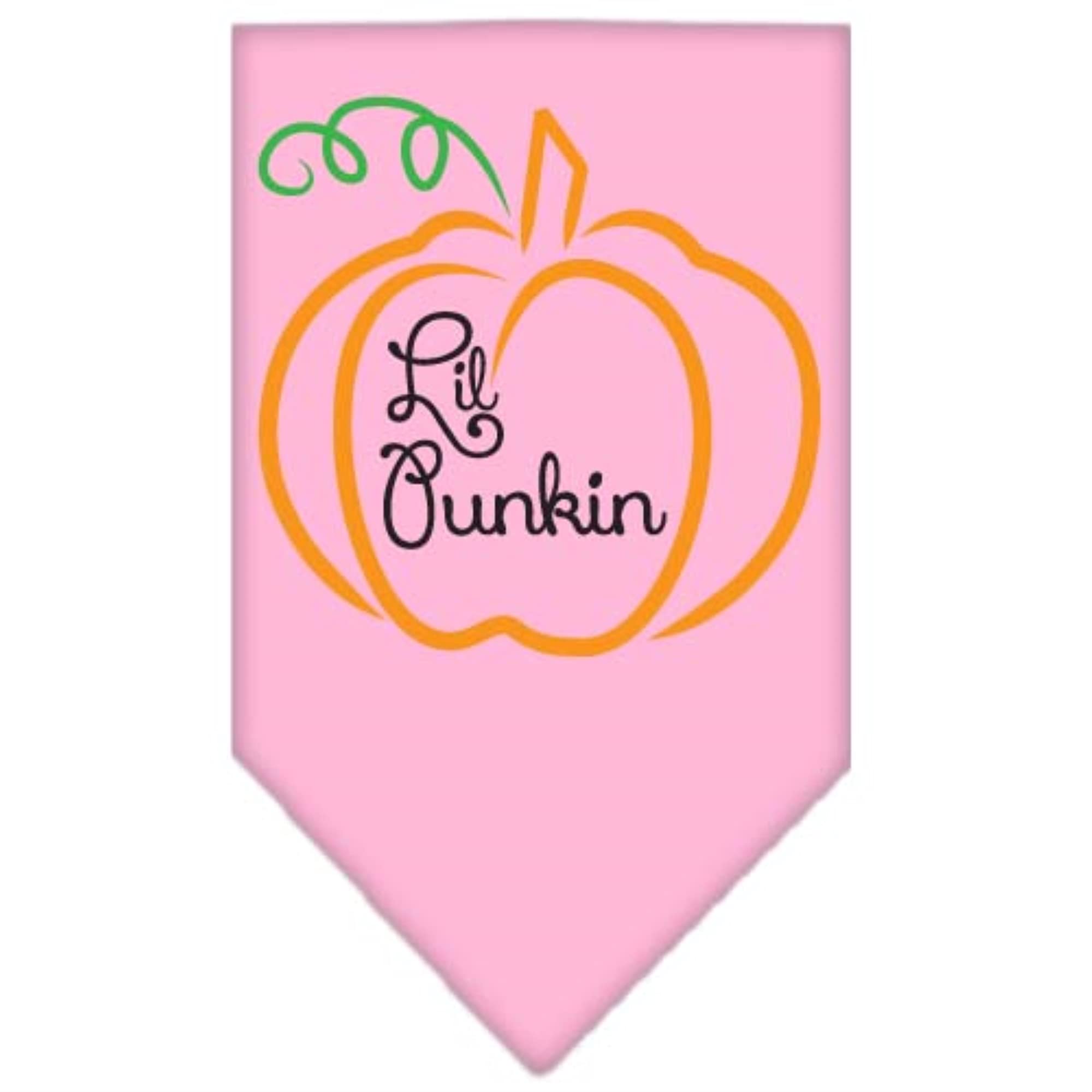 Halloween Pet and Dog Bandana Screen Printed, &quot;Lil Punkin&quot; Light Pink Small