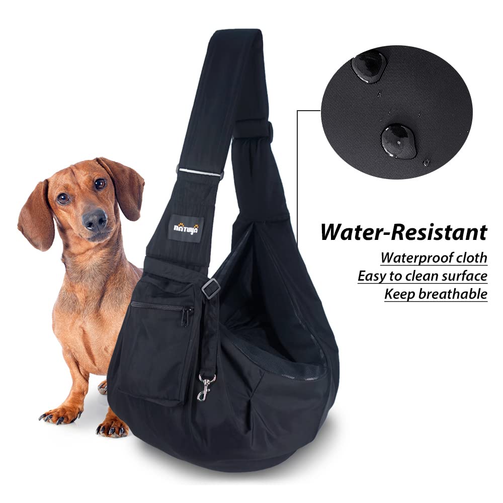 NATUYA Pet Dog Sling Carrier - Waterproof and Windproof Puppy Carrier Bag, Adjustable Strap Hand-Free Dog Sling for Outdoor Acti