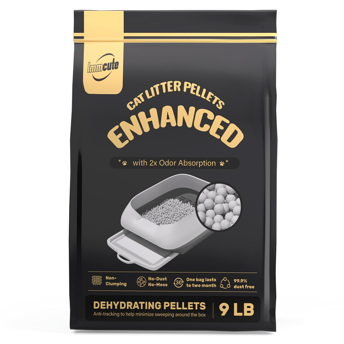 Enhanced Cat Litter Pellets 9 Lbs, Long-Lasting Odor Control, Generic Litter Pellets Refills Exclusively For Dual-Layer Litter B
