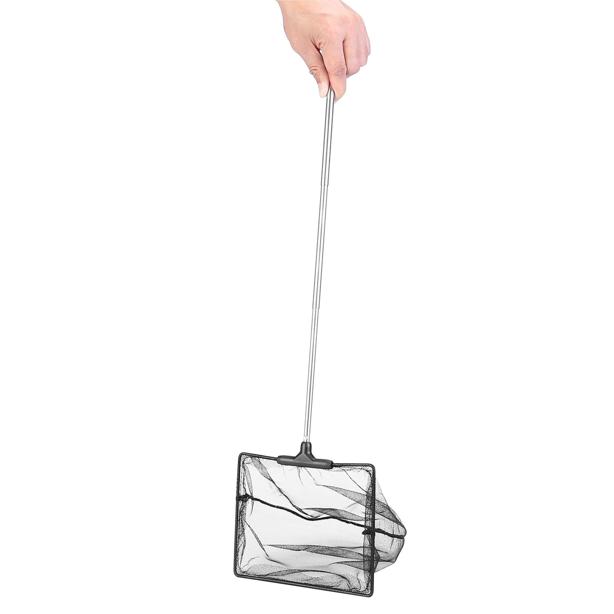 Filhome Aquarium Fish Net With Extendable Stainless Steel Long Handle, Fine Mesh Fish Net For Fish Tank, Betta Fish Net (6 Inch)