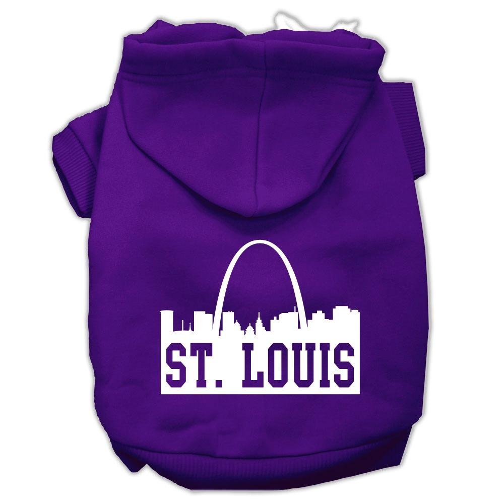 Pet Dog & Cat Hoodie Screen Printed, &quot;St. Louis Skyline&quot; Purple 3XL (25-35 lbs.)