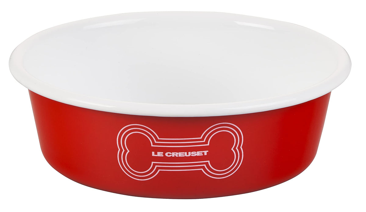 Le Creuset Enamel On Steel Medium Dog Bowl, 4 Cups, Red