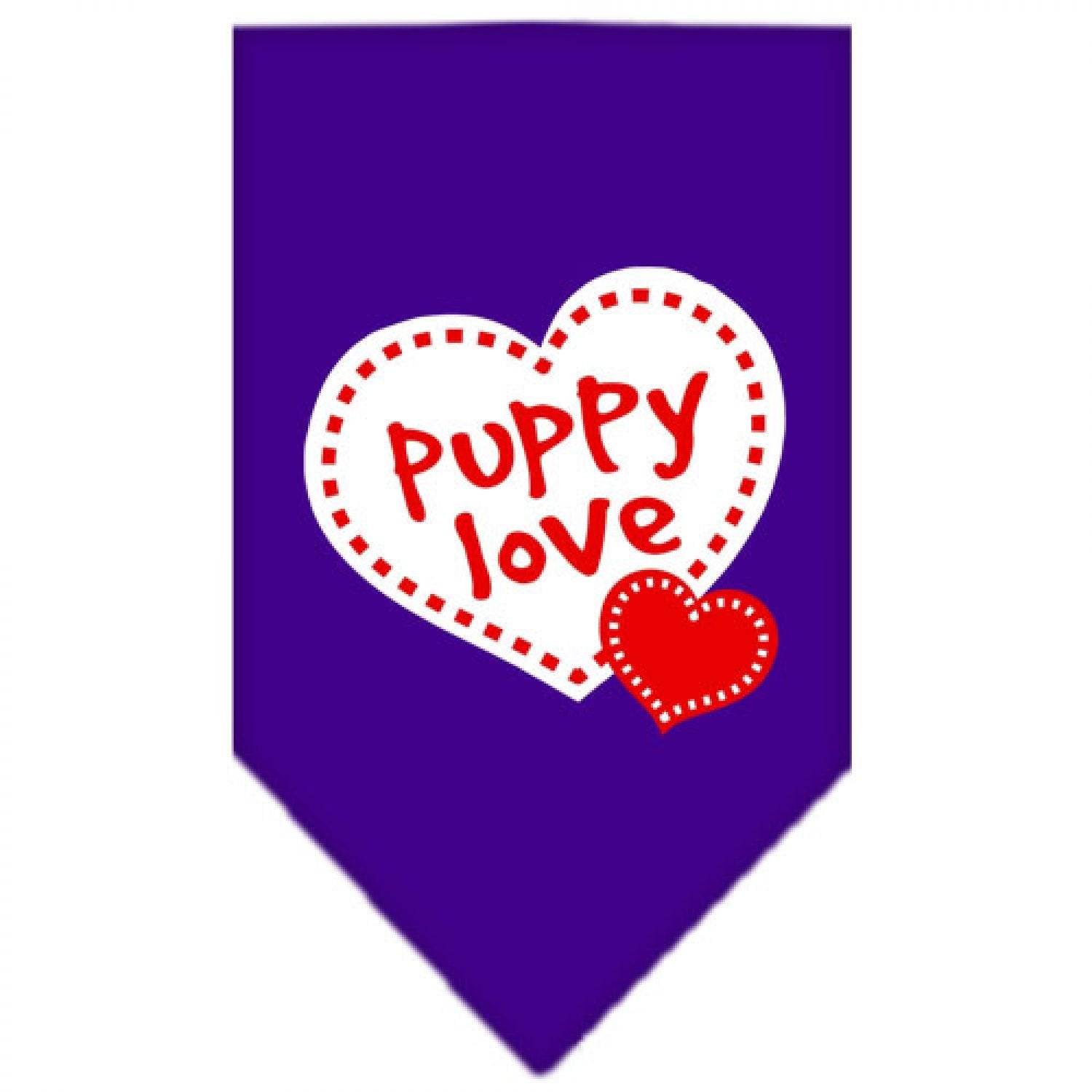 Mirage Pet Products Puppy Love Screen Print Bandana, Small, Purple