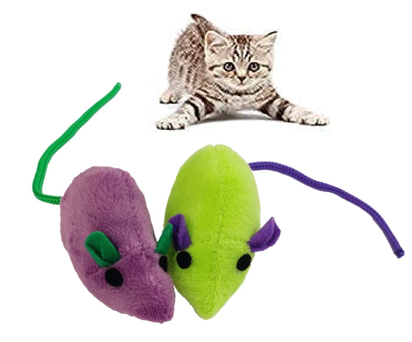 D&C Paws Cat Mouse Toy Stuffed 2Pcs Novelty Biteproof Pet Catnip Toy Kitten Interactive Toy Chewing Biting Hunting Chasing Activ