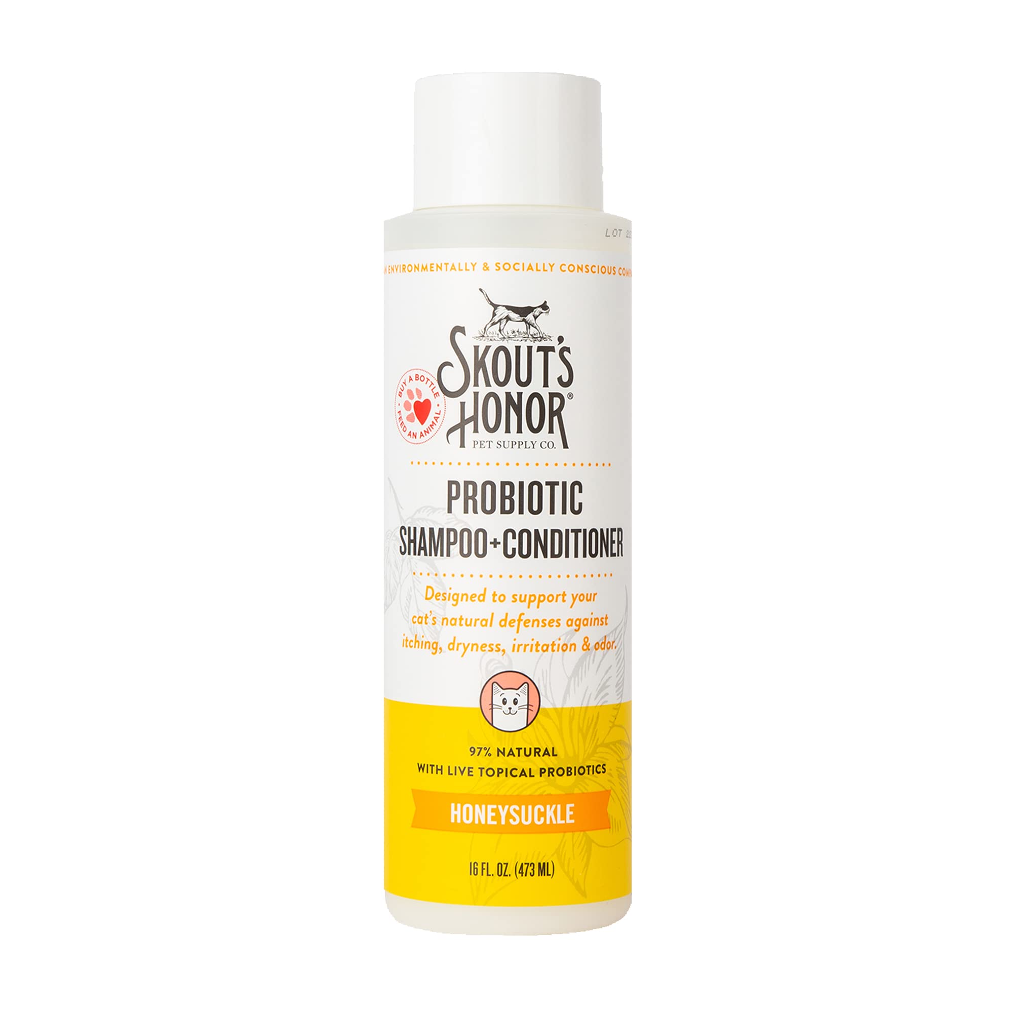 Skout'S Honor Probiotic Cat Shampoo & Conditioner With Avocado Oil & Omega-3S, 97% Natural, Paraben & Sulfate-Free, Cruelty-Free