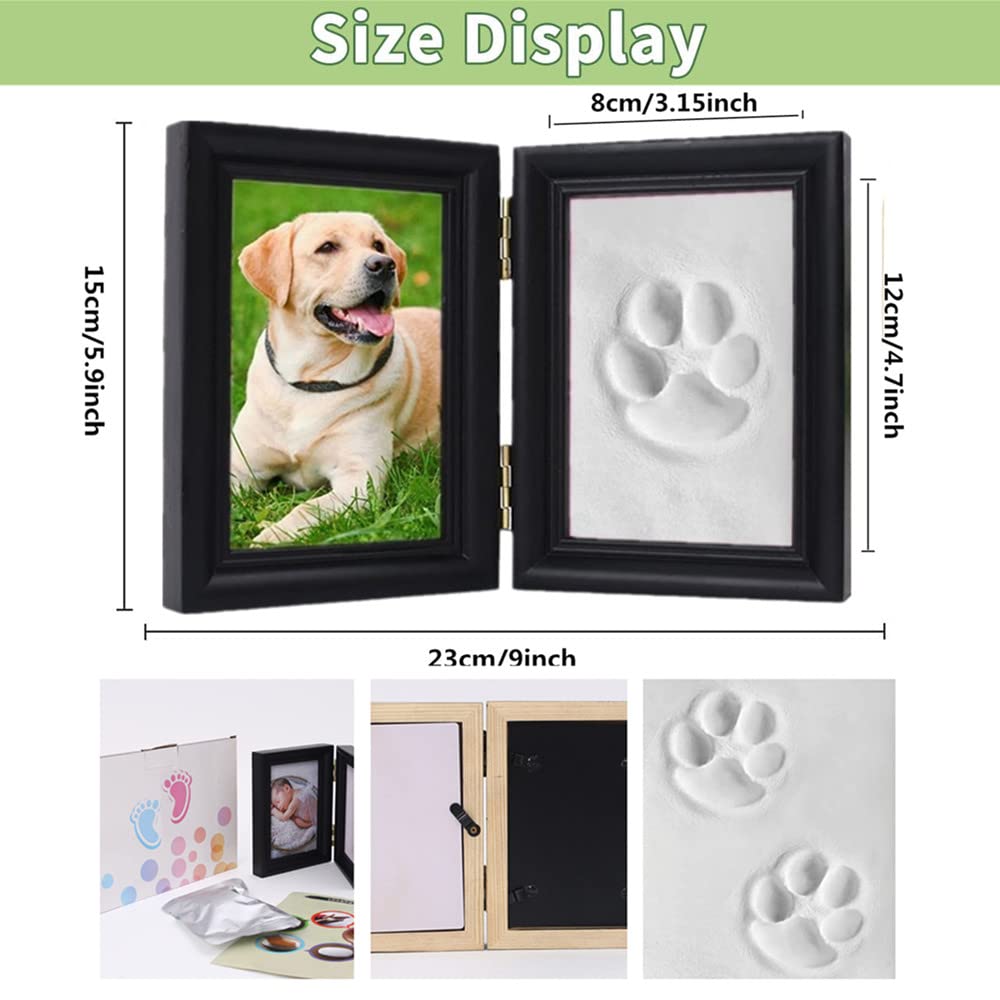 Aprllolg Pet Paw Print Keepsake Kit,Dog Memorial Photo Frame Dog Memorial Gifts For Paw Print Frame For Dog Cat,Personalized Gift For Pet Lovers And Memorials,Clay Imprint Kit,Wishing Bottle,Keychain