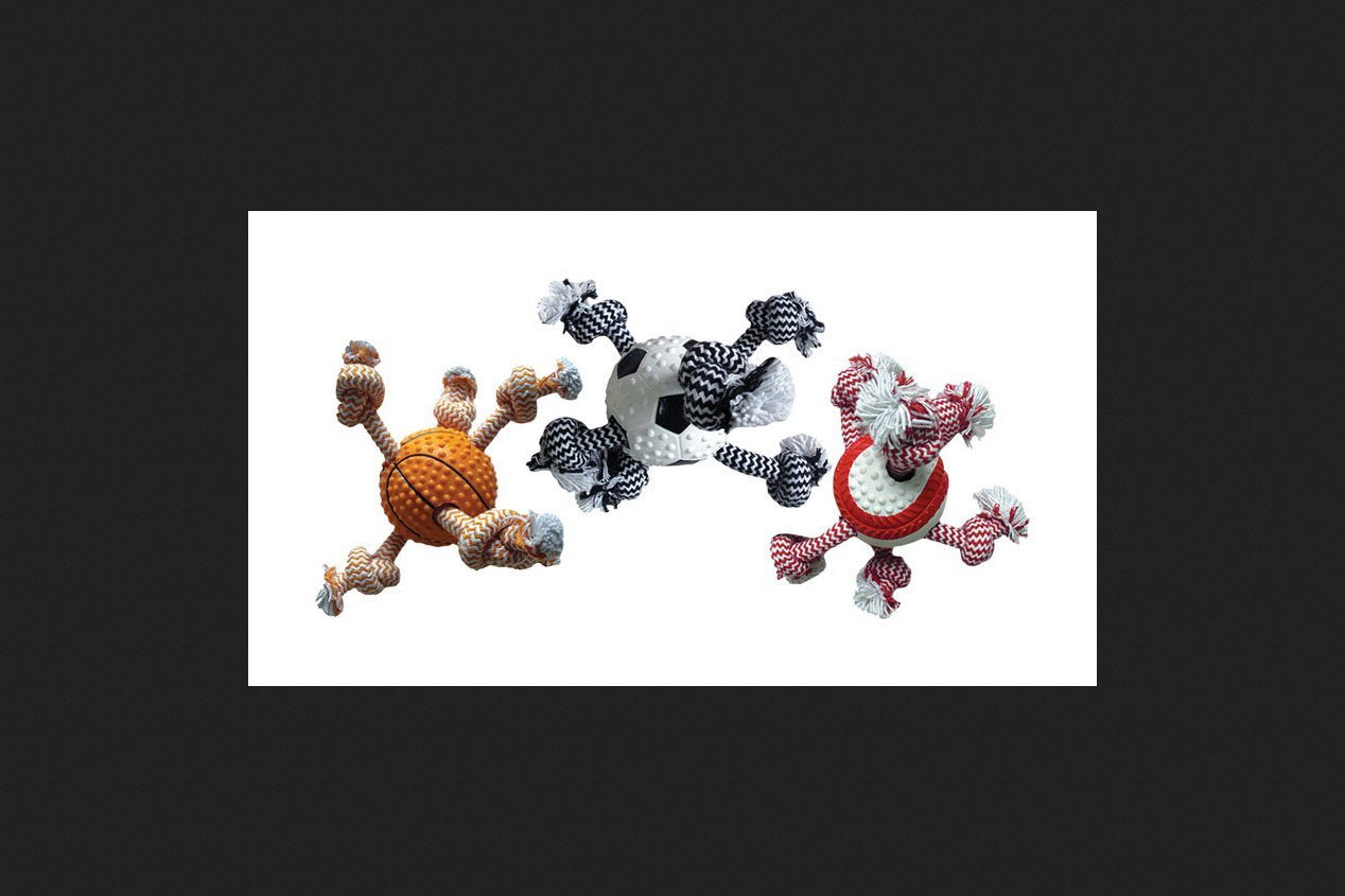 Multipet International Sport Ball/Rope Dog Toy