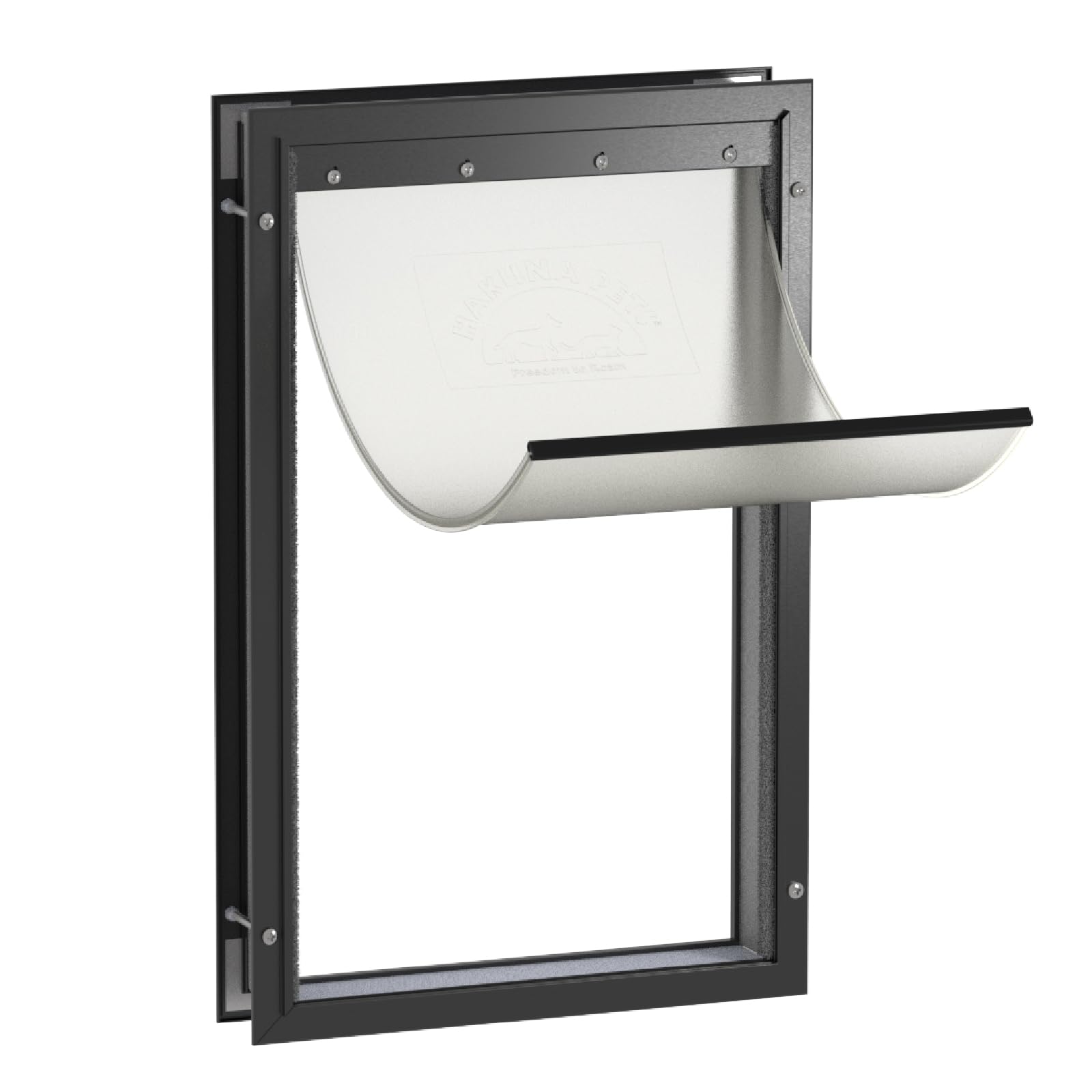 Hakuna Pets Deluxe Aluminum Pet, Cat and Dog Door with 2-Way Locking Panel for Screens, Doors and Walls up to 2.8 Thick, X-Large