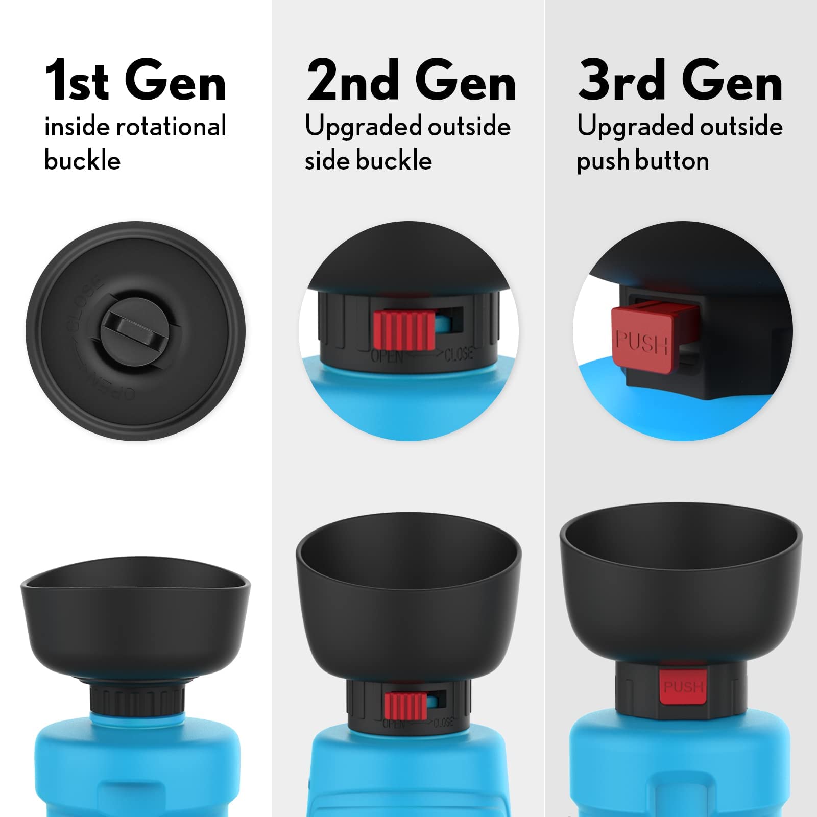 Lesotc Upgraded Dog Water Bottle Foldable,Portable Dog Water Dispenser,Leak Proof Pet Water Bottle For Dogs,Dog Travel Water Bot