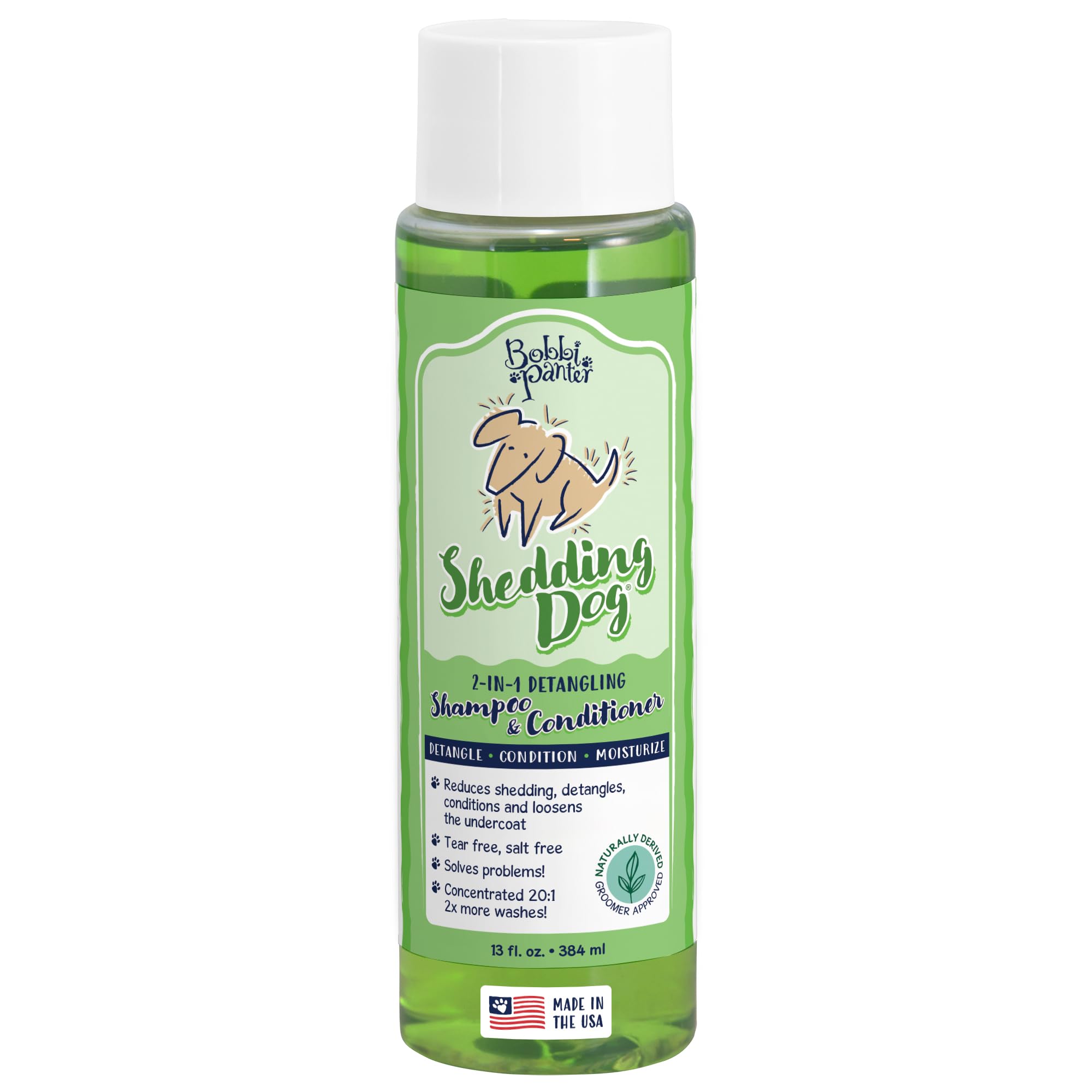 Bobbi Panter 2-In-1 Deshedding Dog Shampoo And Conditioner For Detangles & Shedding Control - Natural Ingredients, Tear-Free, Sa