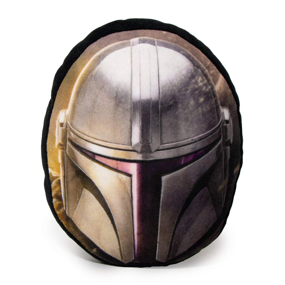 Buckle-Down Dog Toy, Mandalorian, Plush Squeaker Star Wars The Mandalorian Helmet, 8 x 8 (DTPT-SWBFJ)