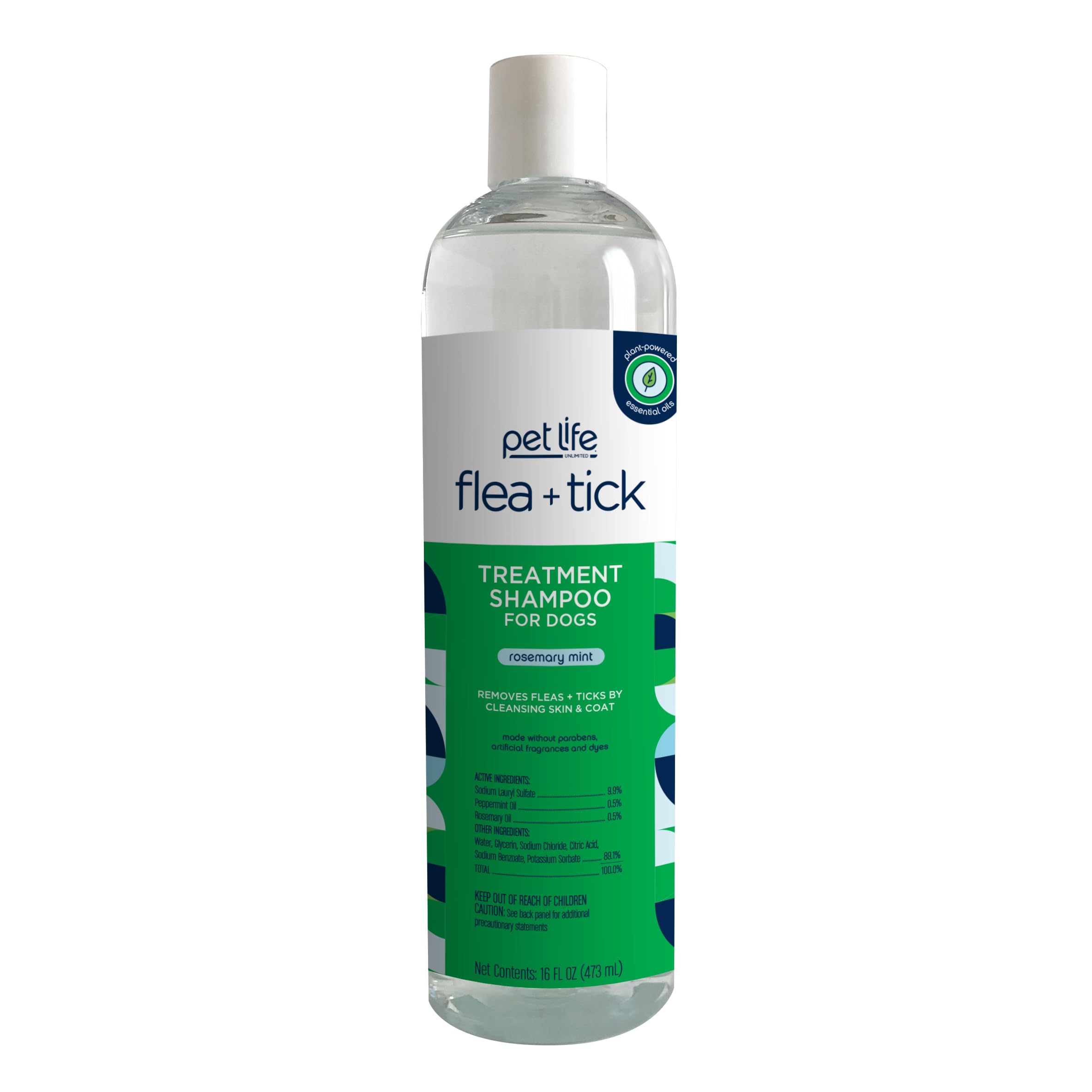 Pet Life Unlimited Natural Flea & Tick Gel Treatment Shampoo for Dogs | Made in USA | 16 Ounce