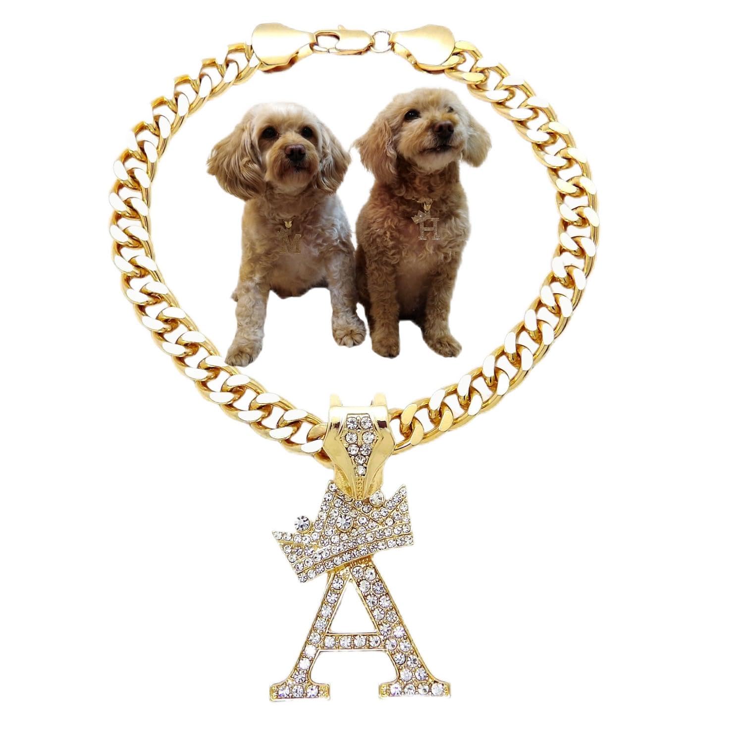 Ba Unique Fashion Initial Letter Cuban Chain Dog Chain Pet Chain Pet, Cat, Puppy Necklace (A, 26'')