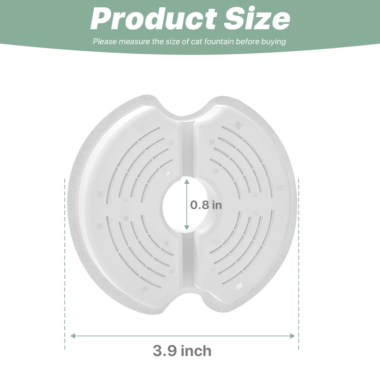 Cat Water Fountain Filters For 84Oz/2.5L Stainless Steel Pet Fountain And 67Oz/2.0L Plastic Cat Drinking Fountain, 4 Pack Pet Replacement Filters Set