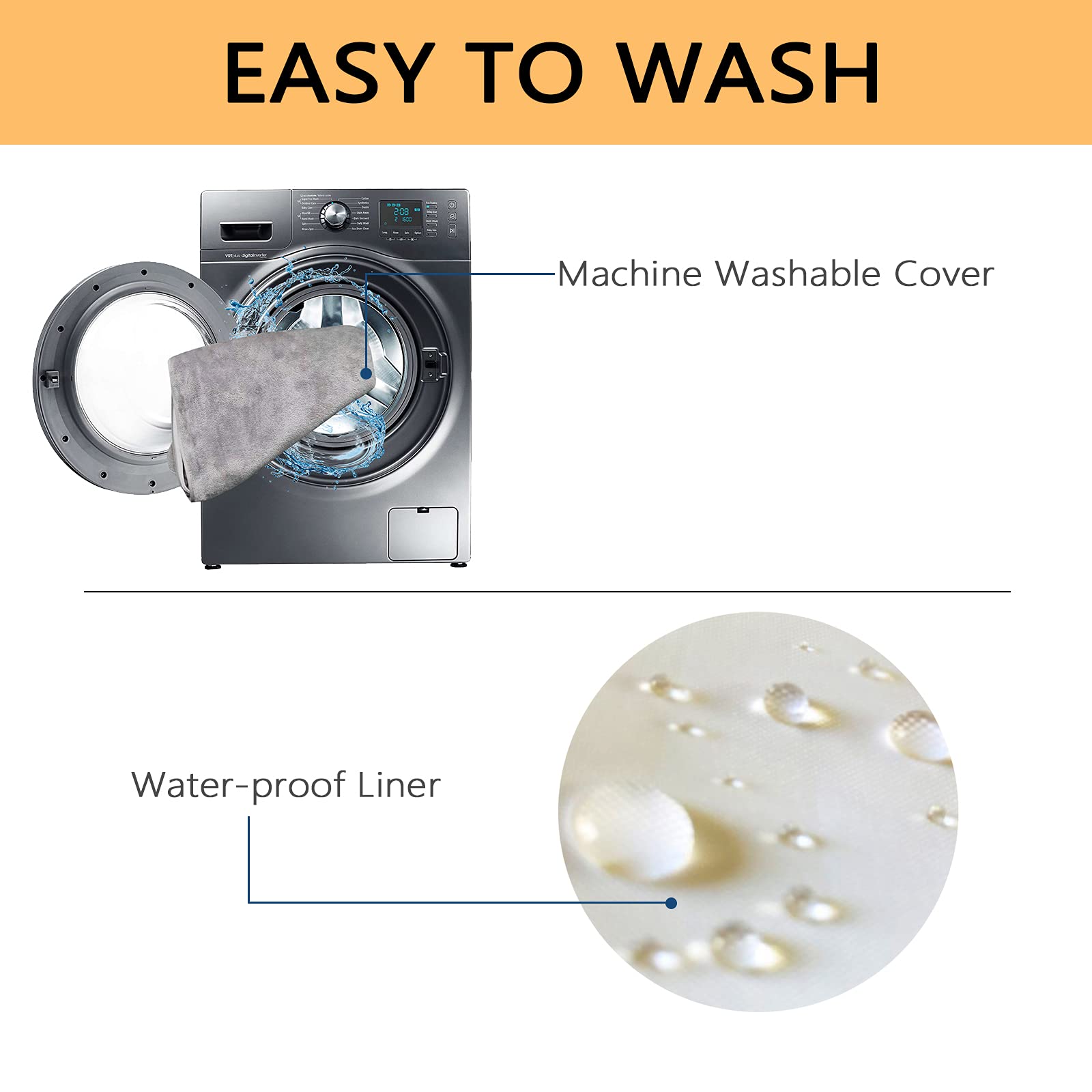 Empsign Stylish Dog Bed Mat Dog Crate Pad Mattress Reversible (Cool & Warm), Water Proof Linings, Removable Machine Washable Cover, Firm Support Small To Xx Large Dogs, Grey,Xl(41''''*28''''*3'''')