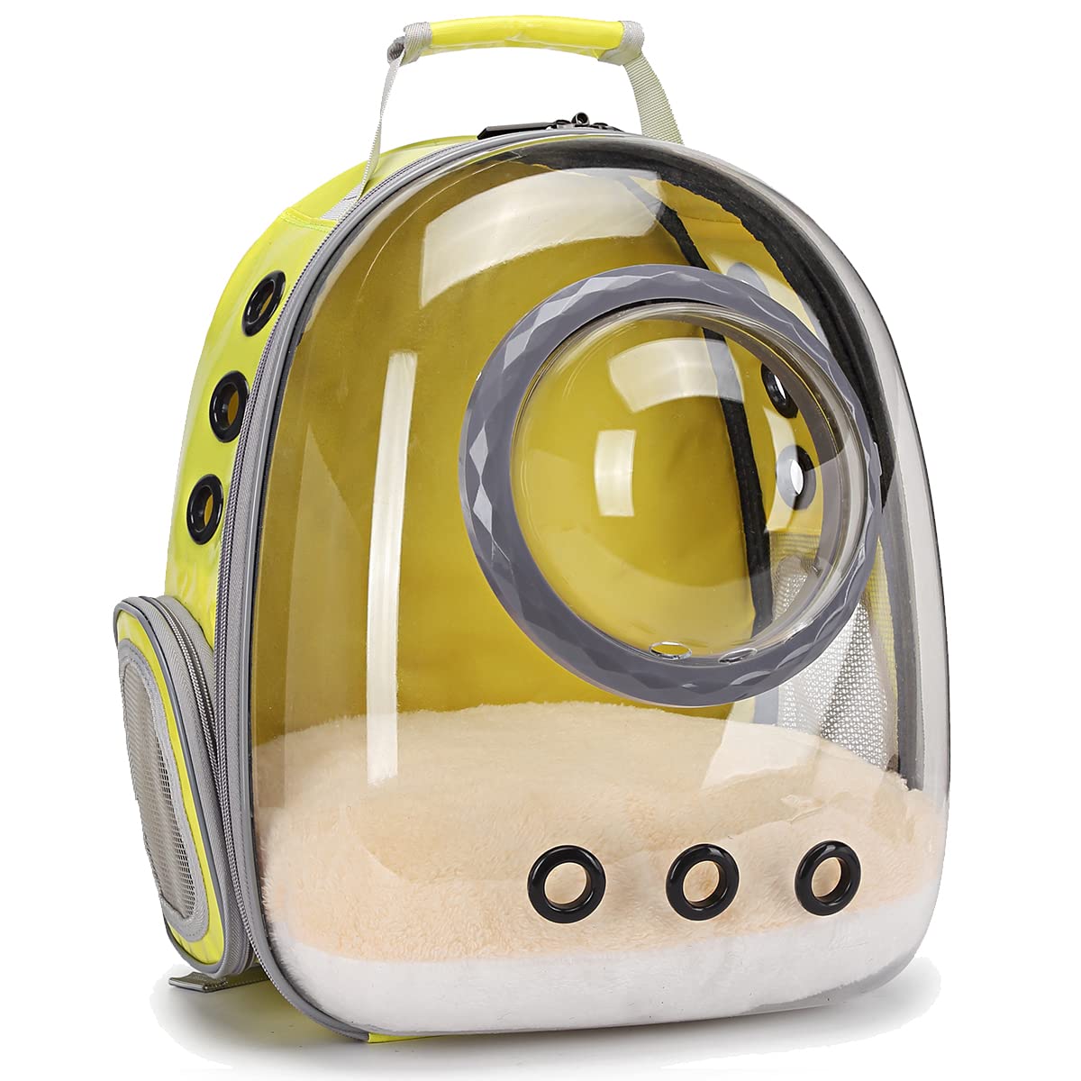 Orizzp Bubble Cat Carrier Backpack Transparent Pet Carrier Backpack For Small Puppy And Bunny (Yellow, Backpack)