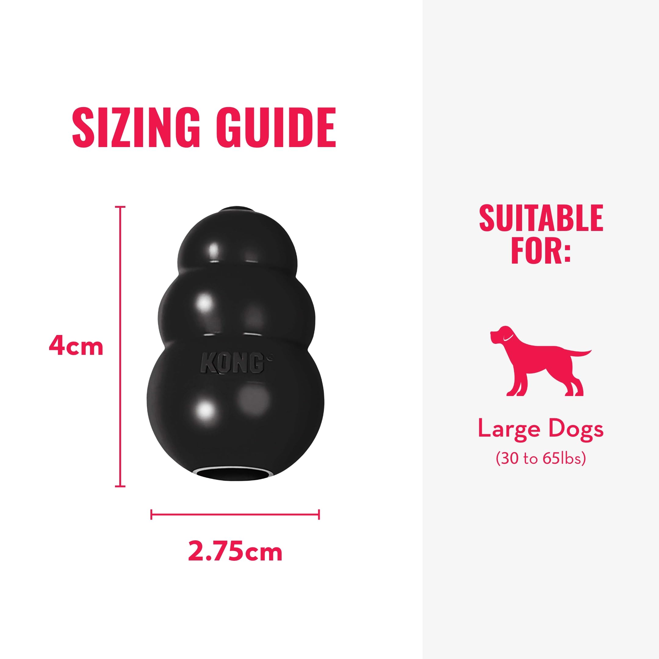 Kong Extreme Dog Toy - Fetch & Chew Toy - Treat-Filling Capabilities & Erratic Bounce For Extended Play Time Most Durable Natural Rubber Material - For Power Chewers - For Large Dogs