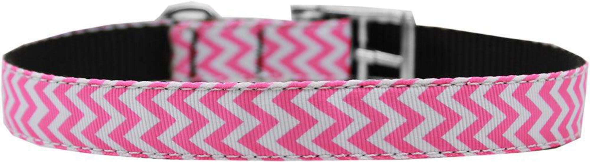 Mirage Pet Products Chevrons Nylon Dog Collar with Classic Buckle, Size 24, Yellow