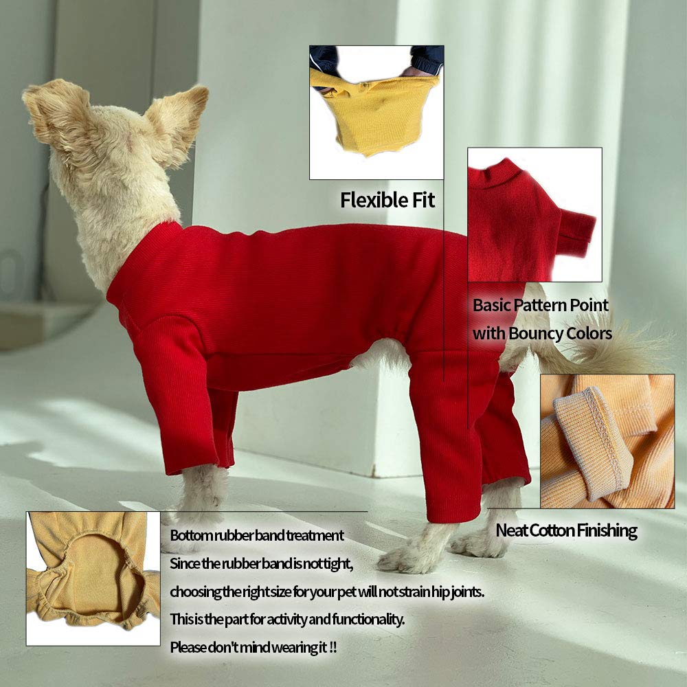 Lucky Petter Small Dog Pajamas Basic Onesie Doggie Jammies Stretchable Dog Jumpsuit Bodysuit Pjs (5X-Large, Basic Navy)