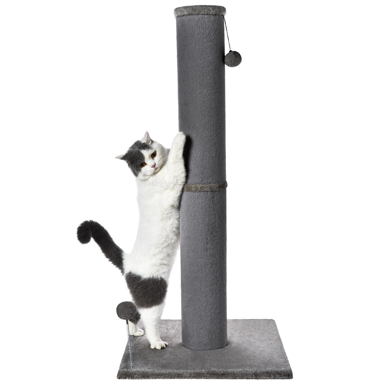 Cat Craft Bobcat Cat Scratching Post For Indoor Cats, Tall Cat Scratch Post, Carpet Cat Scratching Post With Replaceable Toys, S
