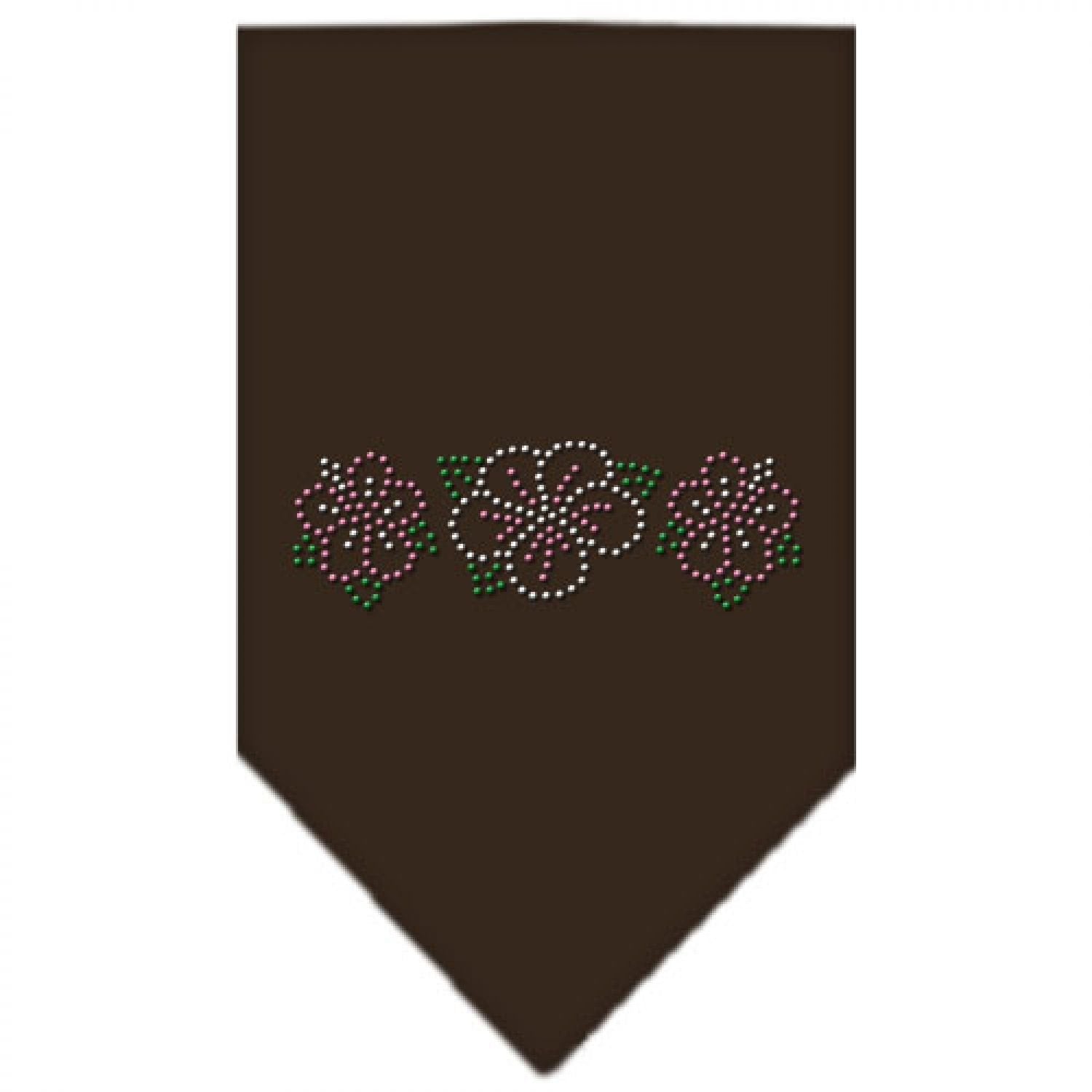 Mirage Pet Products Tropical Flower Rhinestone Bandana, Small, Cocoa