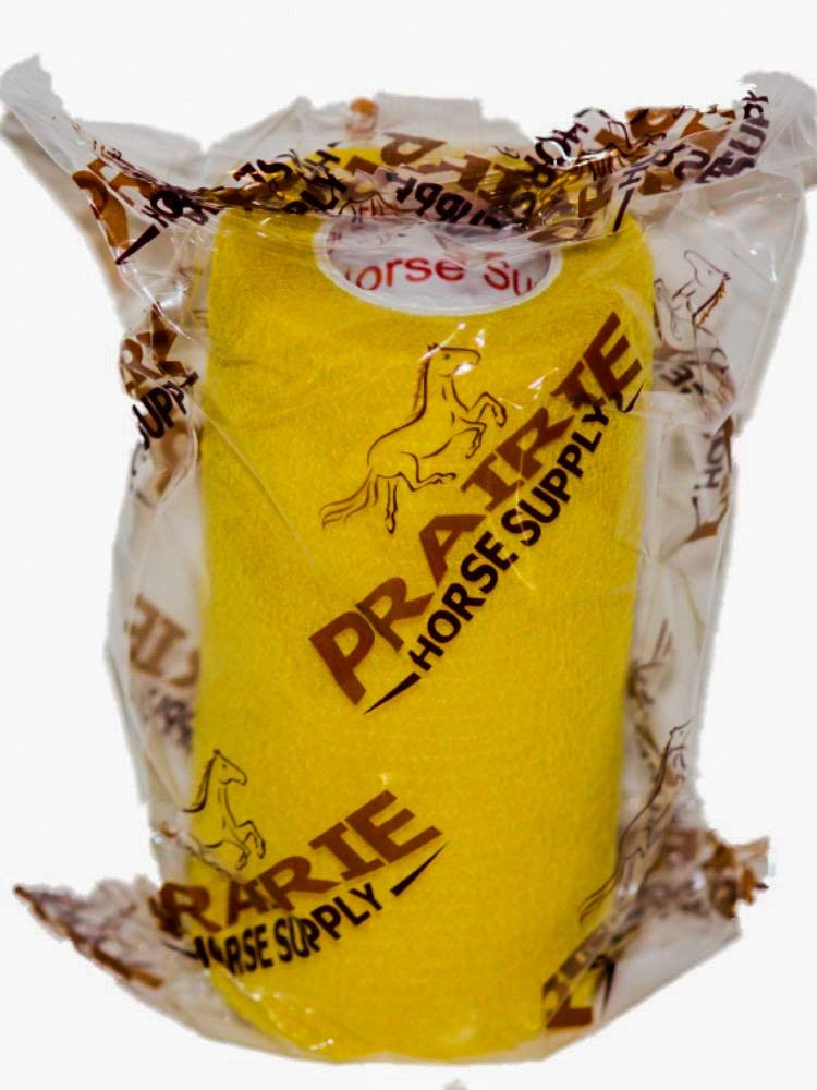 3 Inch Vet Wrap Tape Bulk (Yellow) (Pack of 6) Self Adhesive Adherent Adhering Flex Bandage Grip Roll for Dog Cat Pet Horse