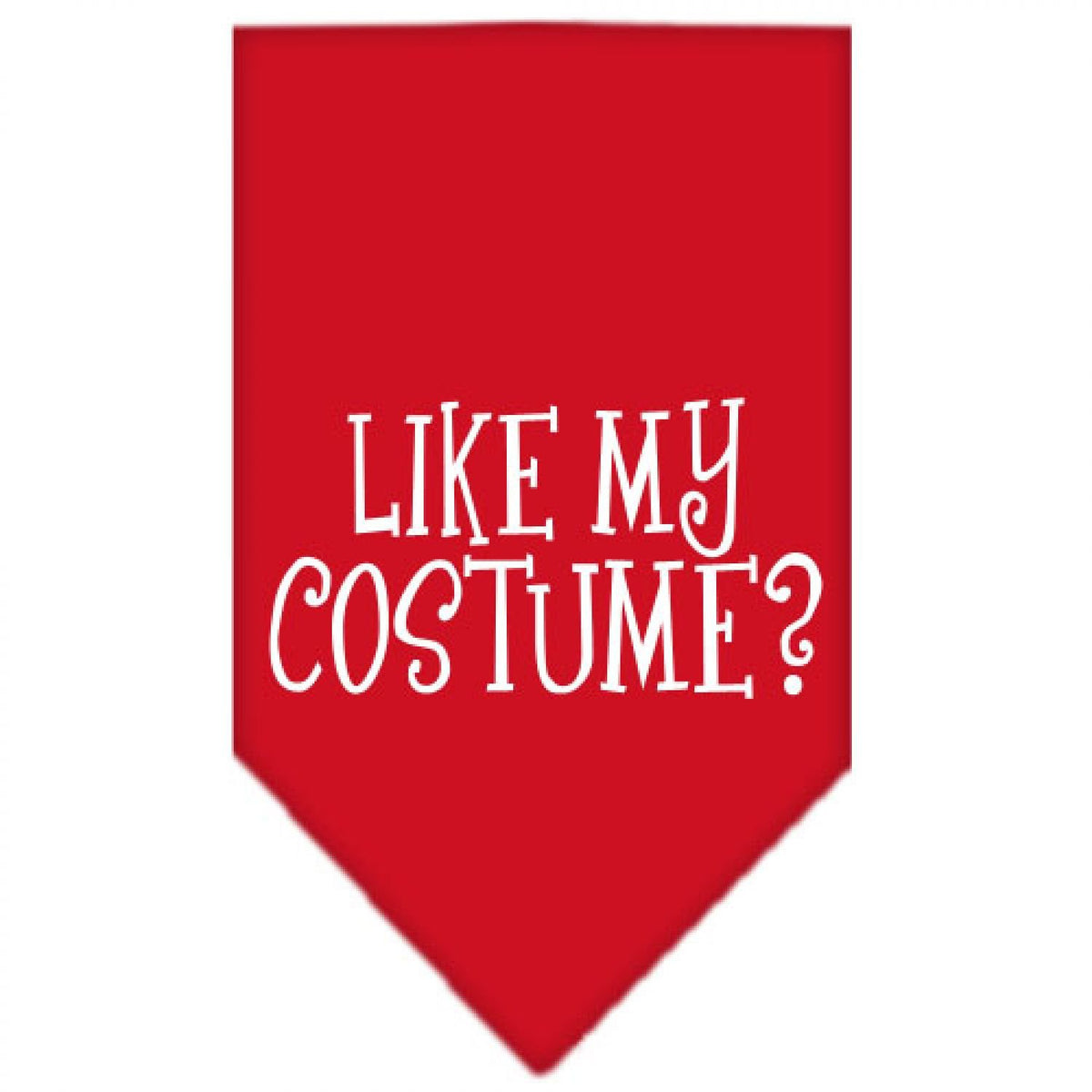 Halloween Pet and Dog Bandana Screen Printed, &quot;Like My Costume?&quot; Red Large