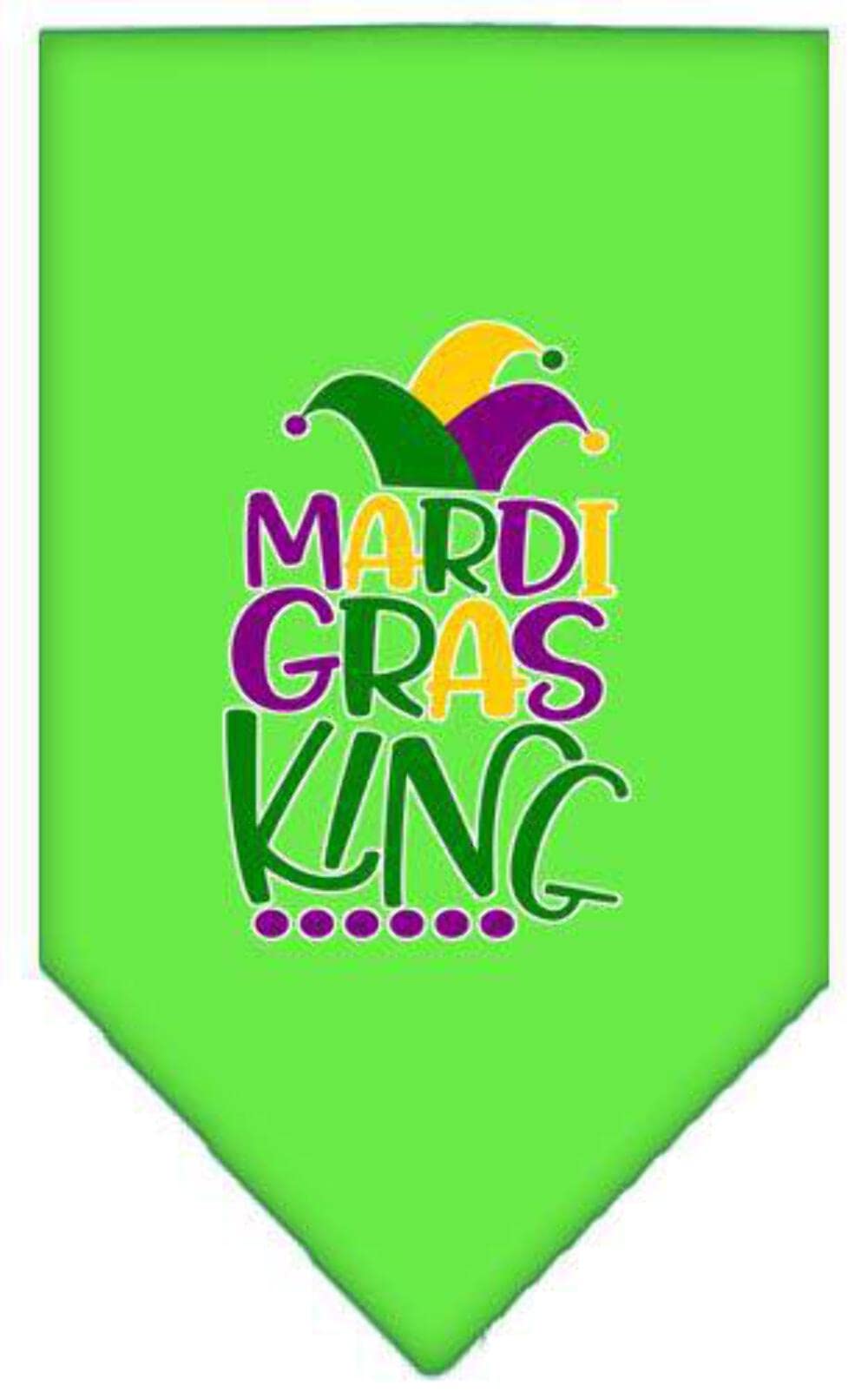 Mirage Pet Product Mardi Gras King Screen Print Mardi Gras Bandana Yellow Large