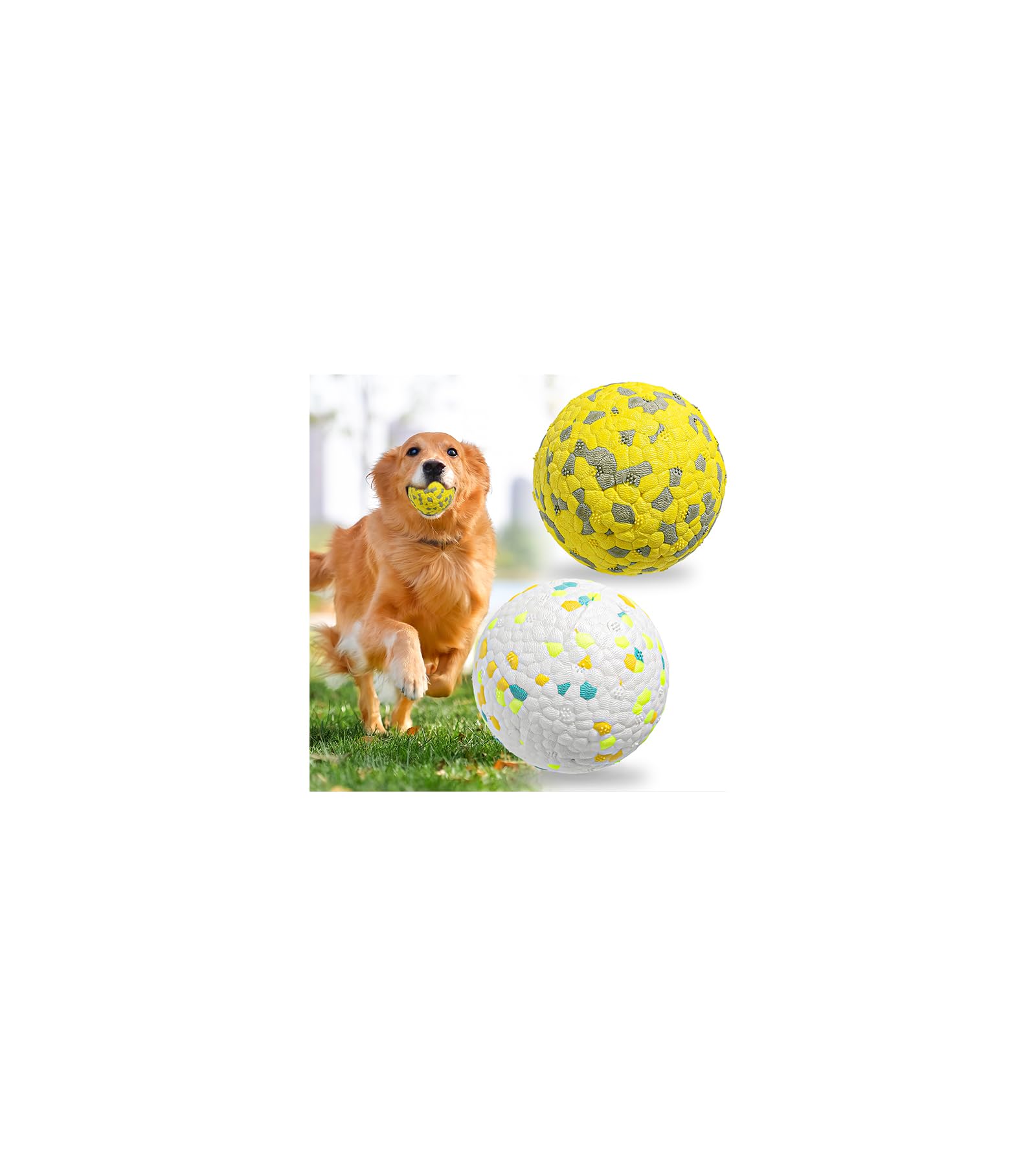 Cyperglory 2 Pack Indestructible Dog Tennis Balls For Aggressive Chewers: Interactive Pet Toys, Herding And Jolly Ball For Dogs,