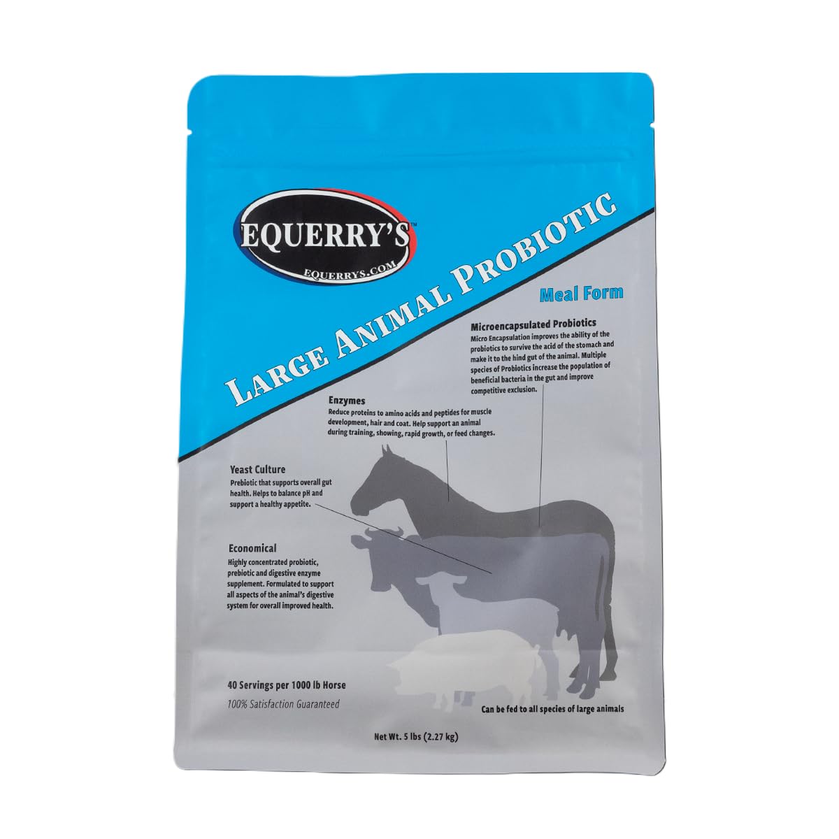 Equerrys Large Animal Probiotic | Supplements for Gut Health and Nutrient Absorption | Probiotics and Digestive enzymes for Hors