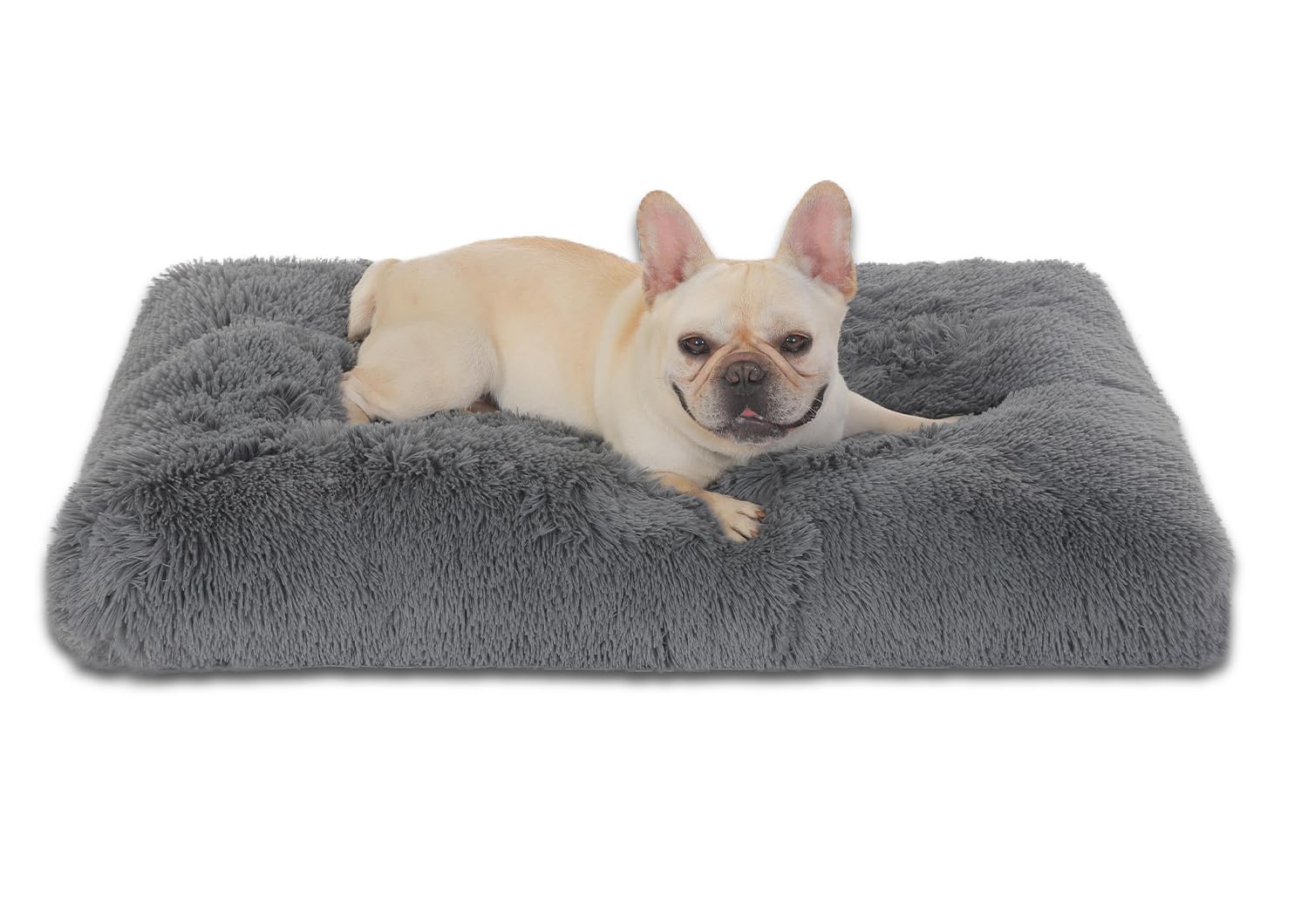 Bedfolks Waterproof Dog Crate Bed,Plush Dog Crate Pad With Removable Cover,Faux Fur Dog Bed For Medium Dogs,Fluffy Washable Dog 