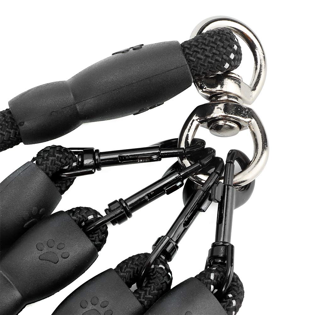 Dog Leashes, 4 In 1 No Detachable Nylon Traction Rope 4 Way Dog For Dogs Cats Outdoor Walking(4 Way Black)