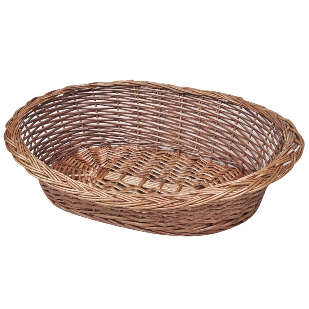 Vidaxl Natural Willow Pet Bed/Dog Basket - Lightweight And Portable, Suitable For Small Dogs And Cats, Perfect For Indoor And Outdoor Use, Easy To Clean And Maintain.