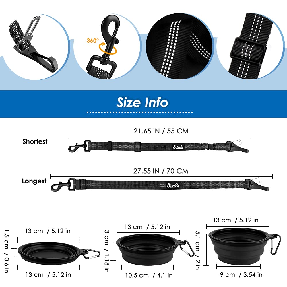 Lukovee Dog Seatbelt Leash For Cars, 2 Pack Pet Safety Car Seat Belt With Adjustable Buckle & Reflective Bungee, Connect Dog Har