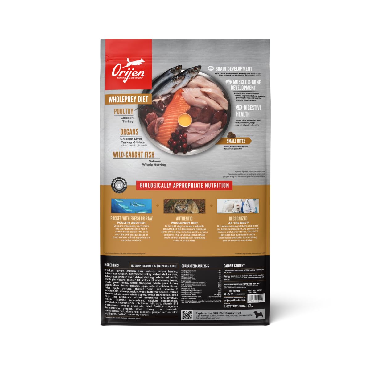 ORIJEN Puppy Dry Dog Food, Grain Free Dry Dog Food for Puppies, Fresh or Raw Ingredients, 23.5lb