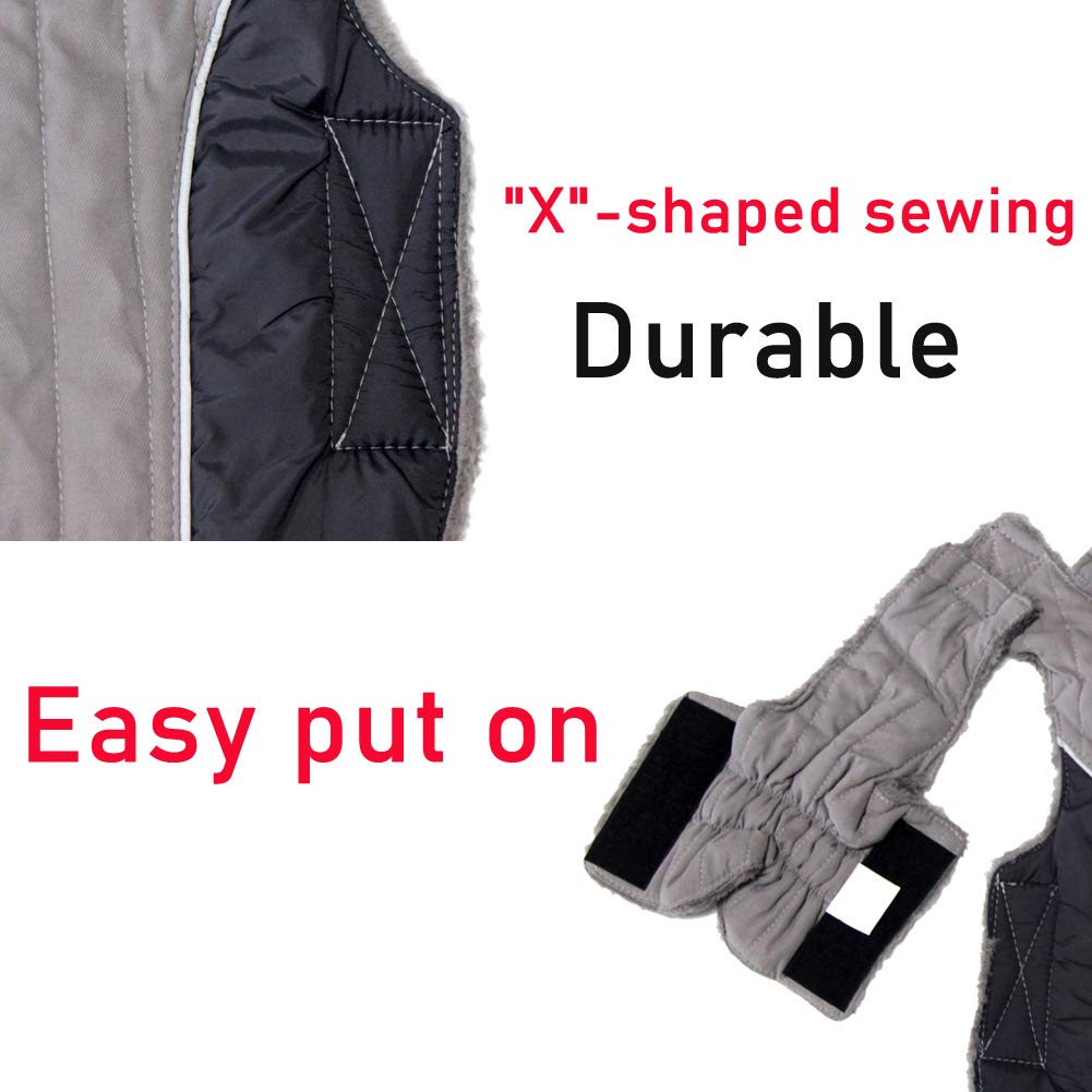 Joydaog Fleece Dog Hoodie For Small Dogs Super Warm Puppy Jacket For Cold Winter Dog Coats,Grey S