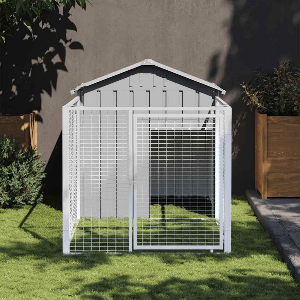 vidaXL Dog House with Roof Light Gray 46.1x480.7x48.4 Galvanized Steel
