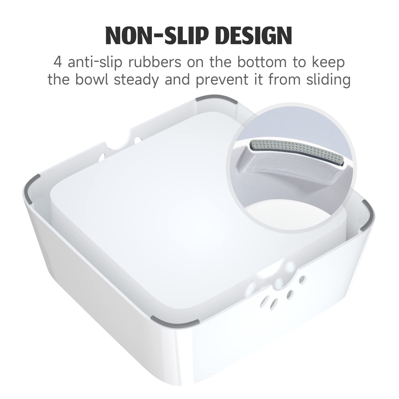 Els Pet Dog Bowl No Spill, Pet Water Bowl No Drip Slow Water Feeder Cat Bowl, Pet Water Dispenser 70Oz/2L Large Capacity Travel Water Bowl For Dogs, Cats