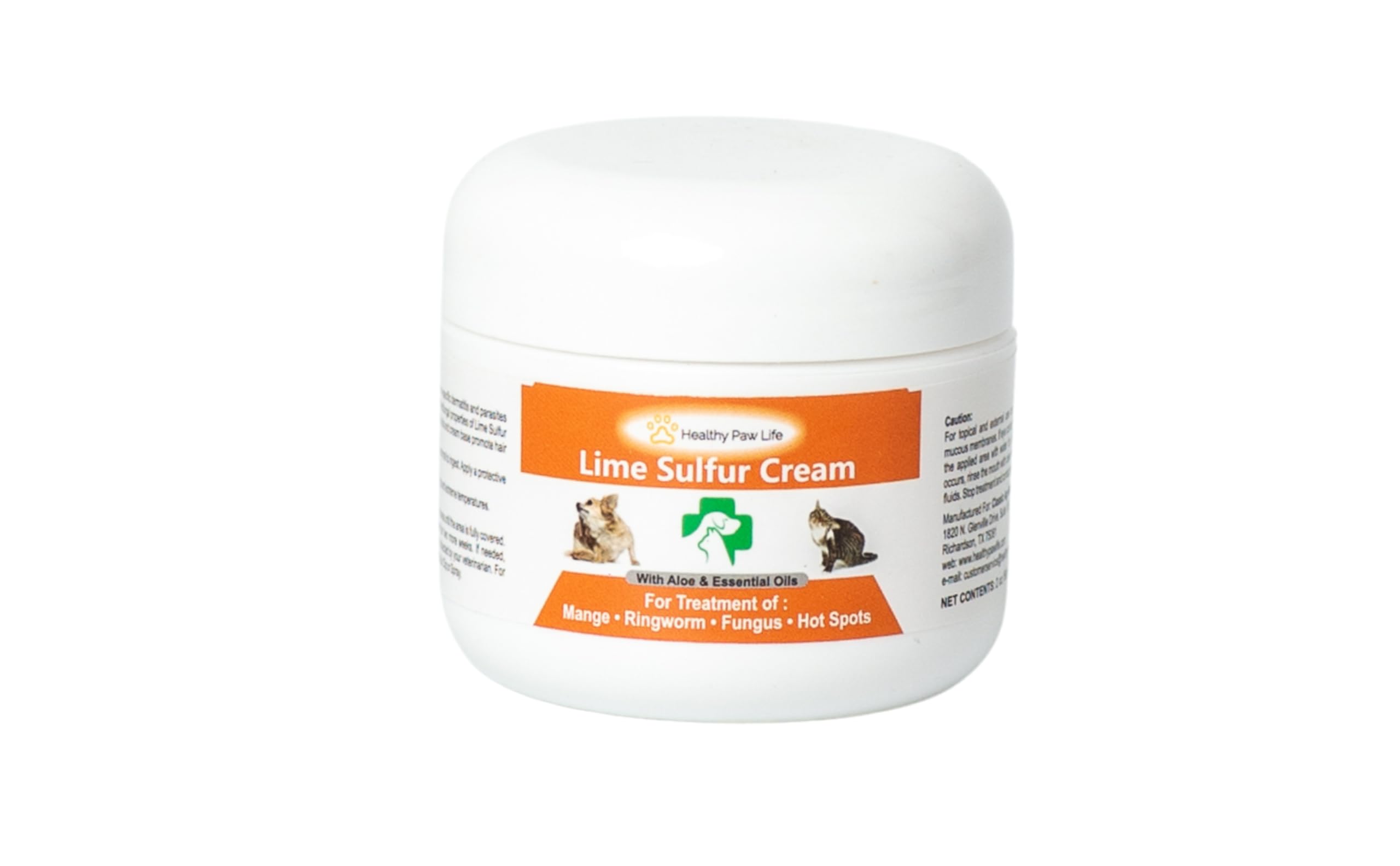 Healthy Paw Life'S Lime Sulfur Pet Skin Cream (2 Oz) - Pet Care And Veterinary Treatment For Itchy And Dry Skin - Safe Solution For Dog, Cat, Puppy, Kitten, Horse