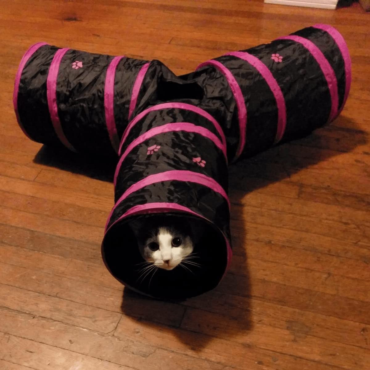 Cat Tunnels, Pet Ferret Rabbit Bunny Tunnels Tubes Subway Habitats, Y-Style, Diy Cat Peekaboo Maze House Tent Bed, Kitten Intera