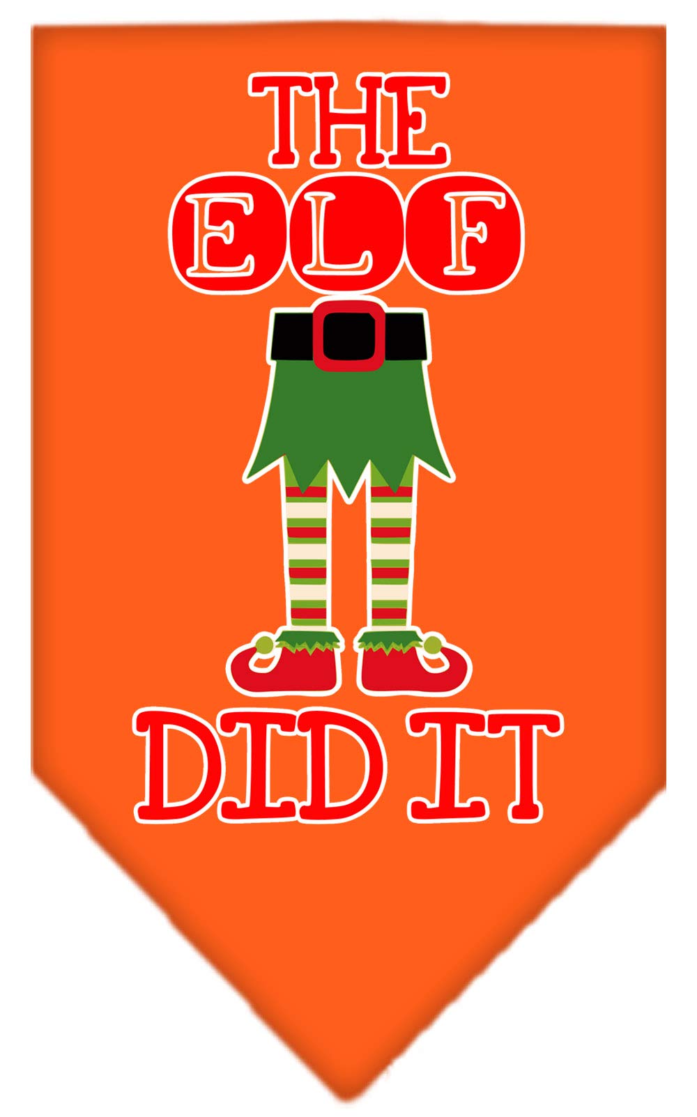 Christmas Pet and Dog Bandana Screen Printed, &quot;Head Elf In Charge&quot; Yellow Small