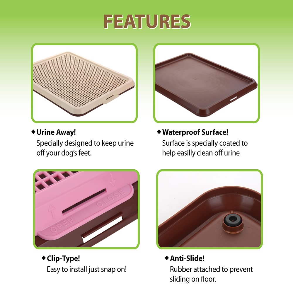 Banu Puppy Pee Pad Holder Indoor Outdoor Dog Potty Toilet Training Tray 20' X 16' For Small And Medium Dogs (Pink)