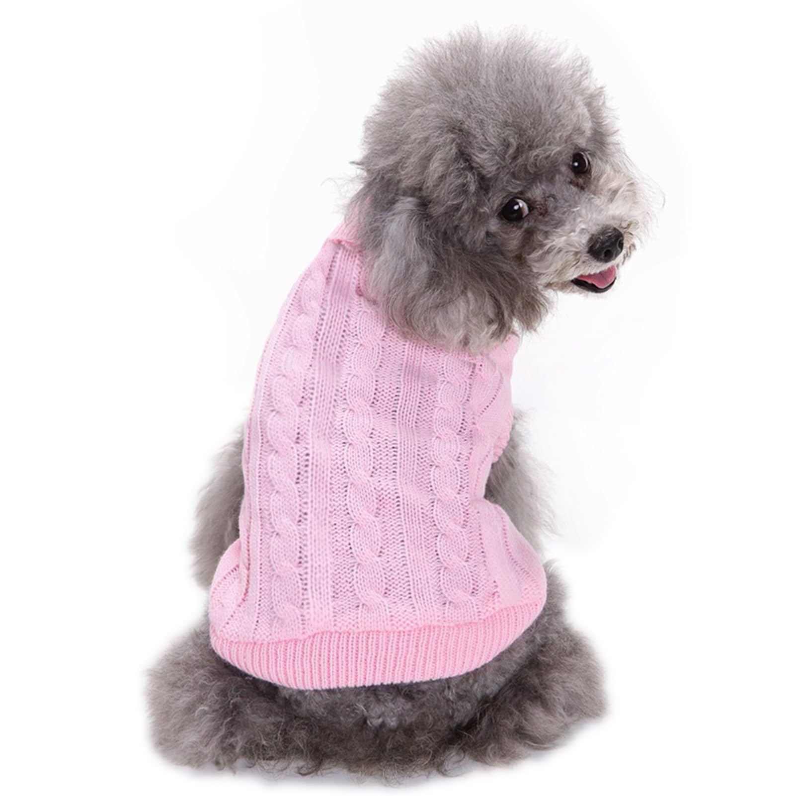 Chborchicen Small Dog Sweaters Knitted Pet Cat Sweater Warm Dog Sweatshirt Dog Winter Clothes Kitten Puppy Sweater (Xx-Small, Pi
