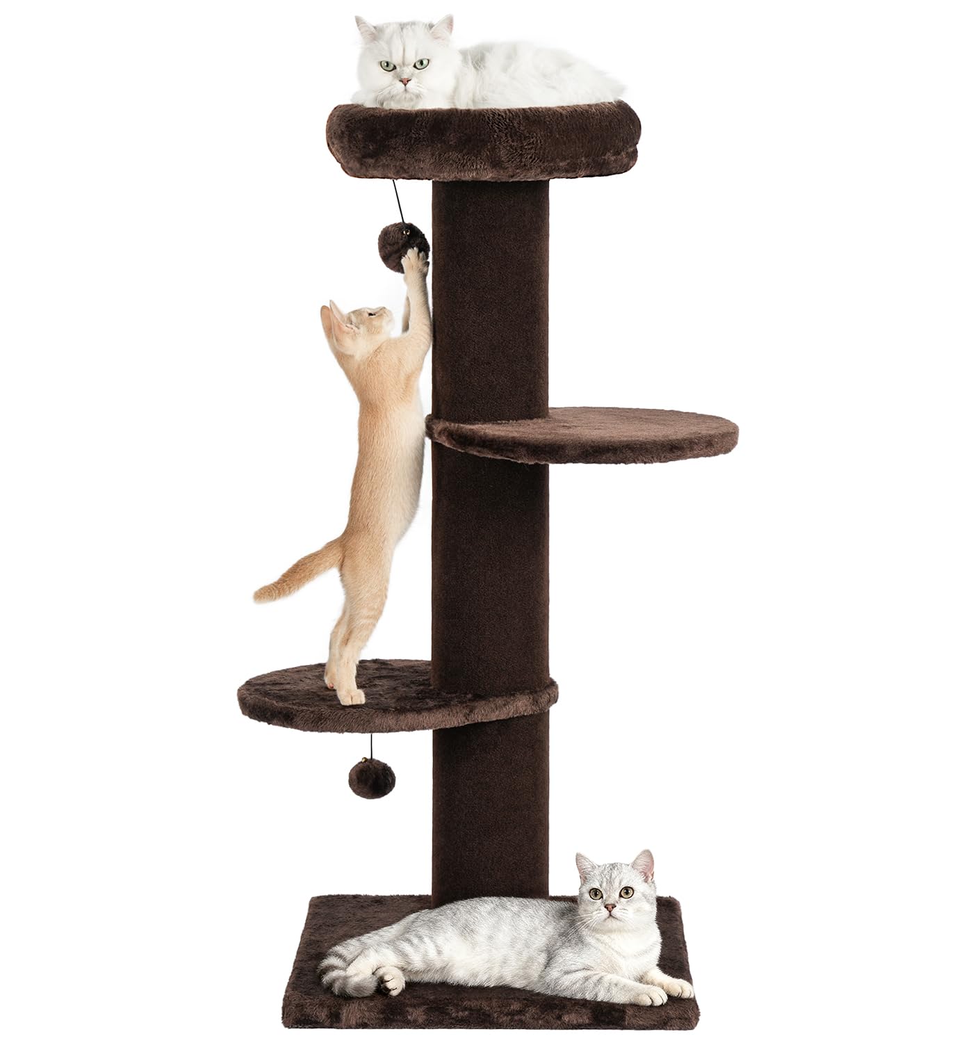 Cat Craft Cat Scratching Post with Bed Carpet Scratching Post with Perch Cat Pole for Indoor Cats Cat Tree Tower, Brown
