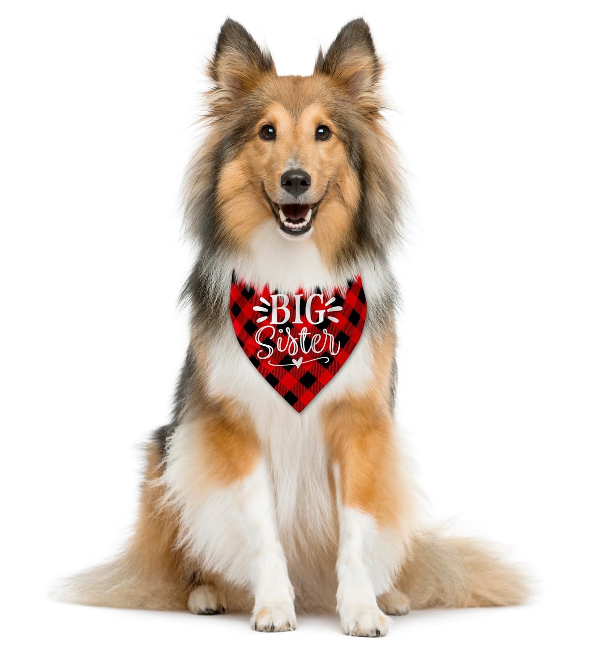 Big Sister Buffalo Plaid Plaid Plaid Blue Camo Pet Scarf Dog Bandana Accessories Poppy For Small Medium Large Gift, Puppy Announ