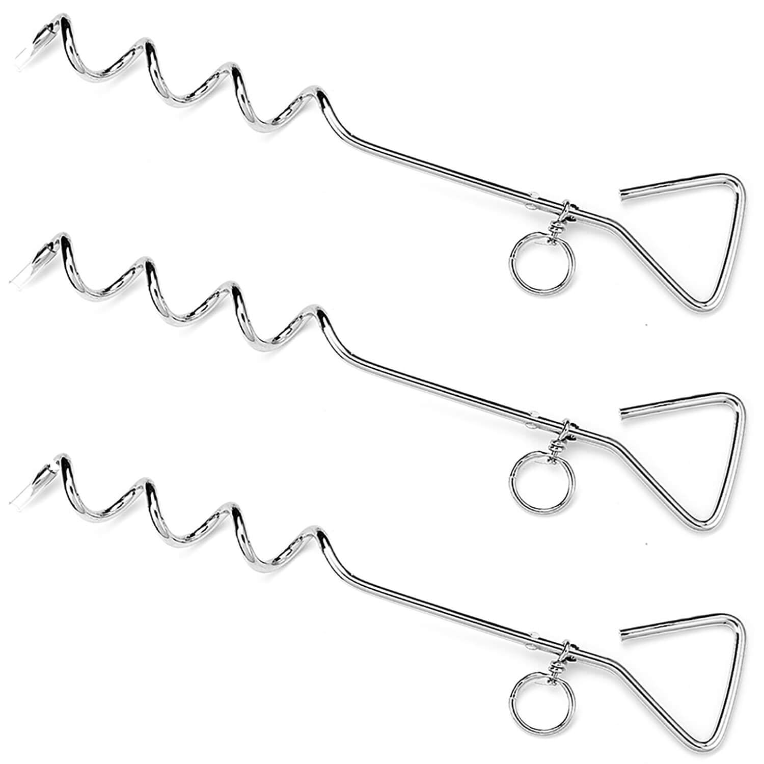 Frxat Dog Tie Out Stake, Outside Dog Leash&Chain For Camping And Yard, 16'' Heavy Duty Anti Rust Spiral Stake For Medium-Large D